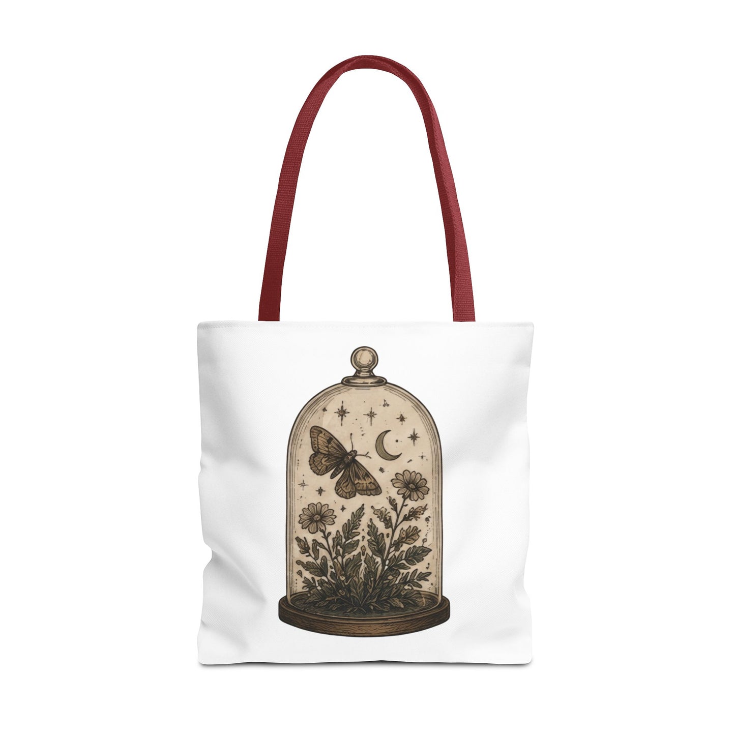 Botanical Dome Tote  Vintage Moth & Moon Floral Print Tote Bag