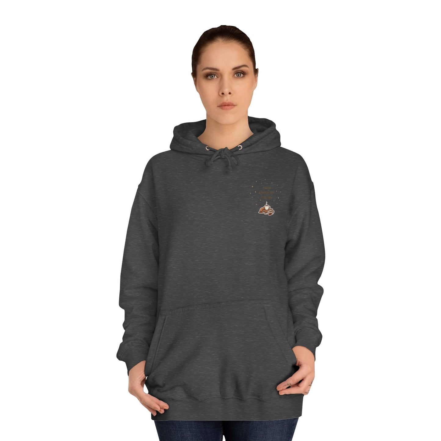 Cosy Campus Hoodie  'Main Character Energy'  Book Lover College Sweatshirt