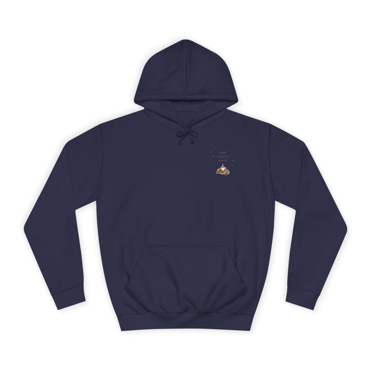 Cosy Campus Hoodie  'Main Character Energy'  Book Lover College Sweatshirt