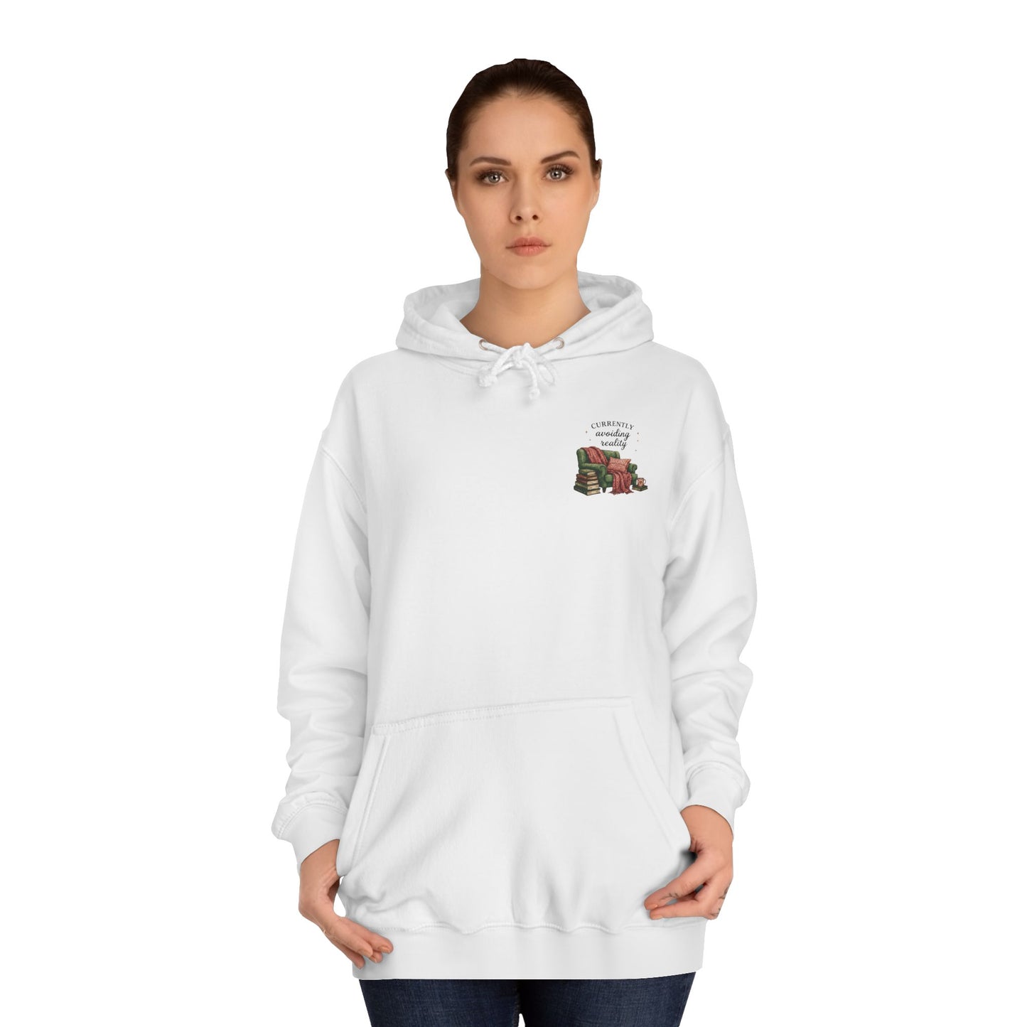 Cosy Reading Hoodie -'Currently Avoiding Reality' Booklover Pullover