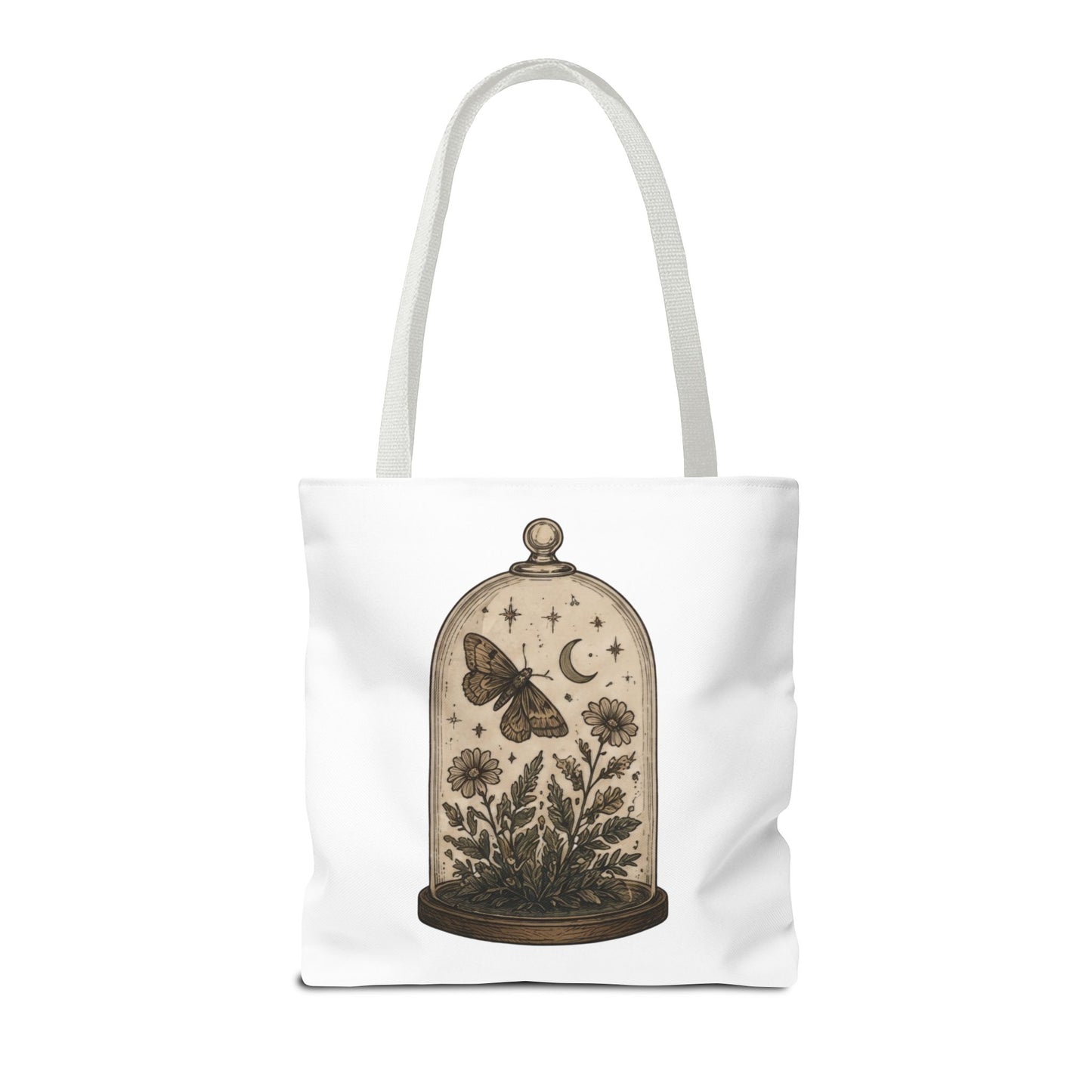 Botanical Dome Tote  Vintage Moth & Moon Floral Print Tote Bag