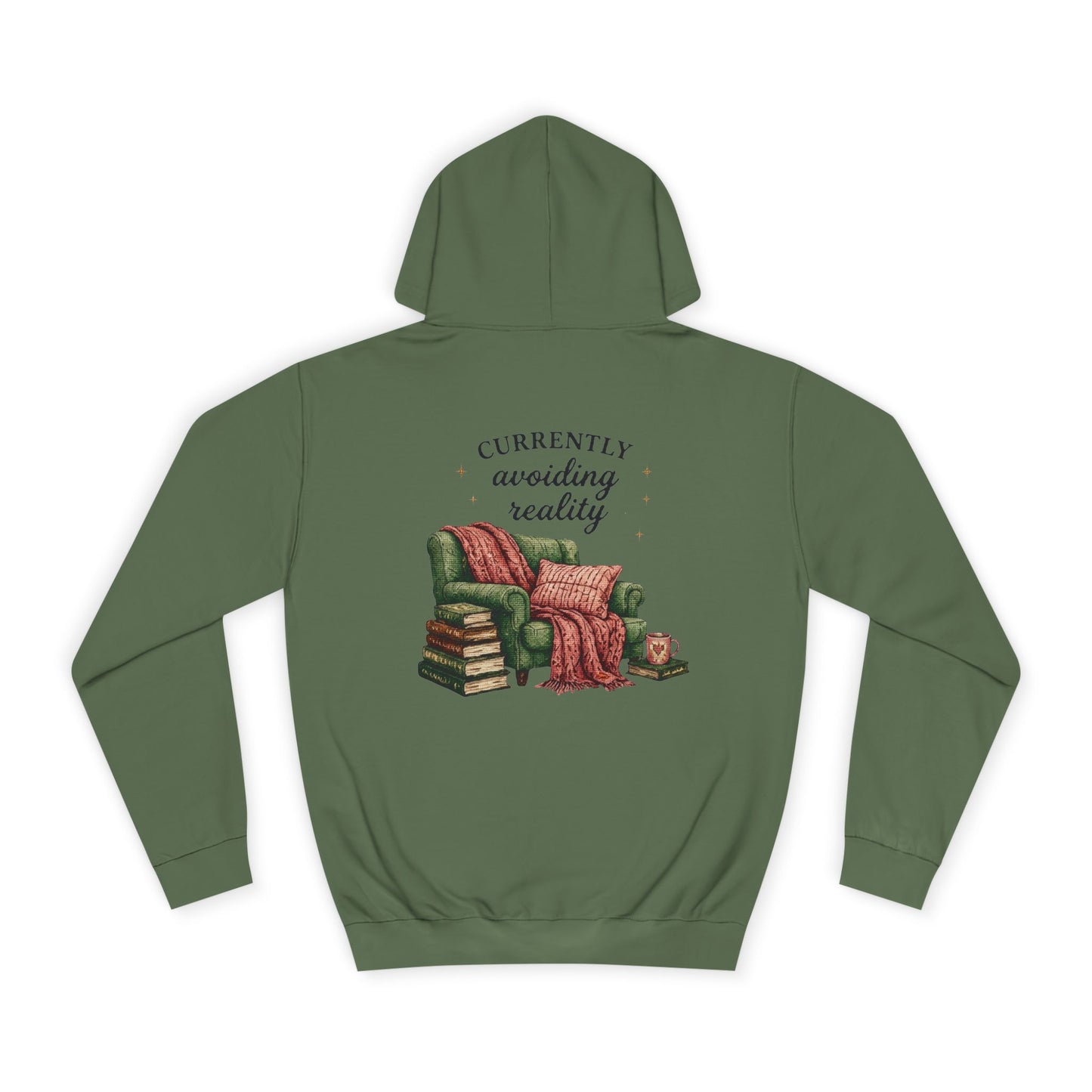 Cosy Reading Hoodie -'Currently Avoiding Reality' Booklover Pullover