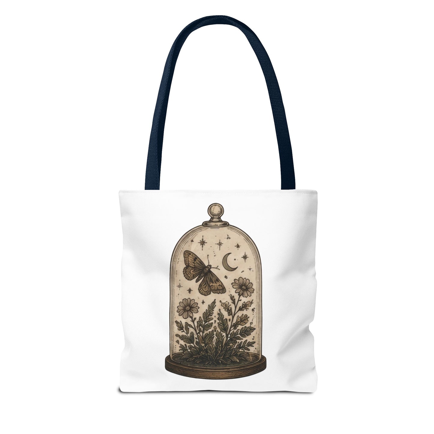 Botanical Dome Tote  Vintage Moth & Moon Floral Print Tote Bag