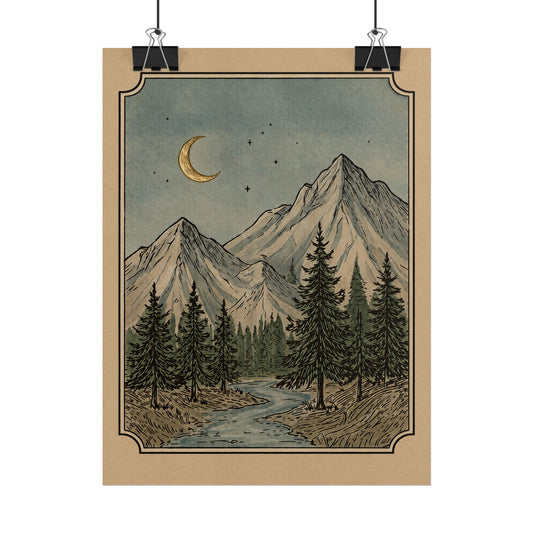 Mountain Moon Poster