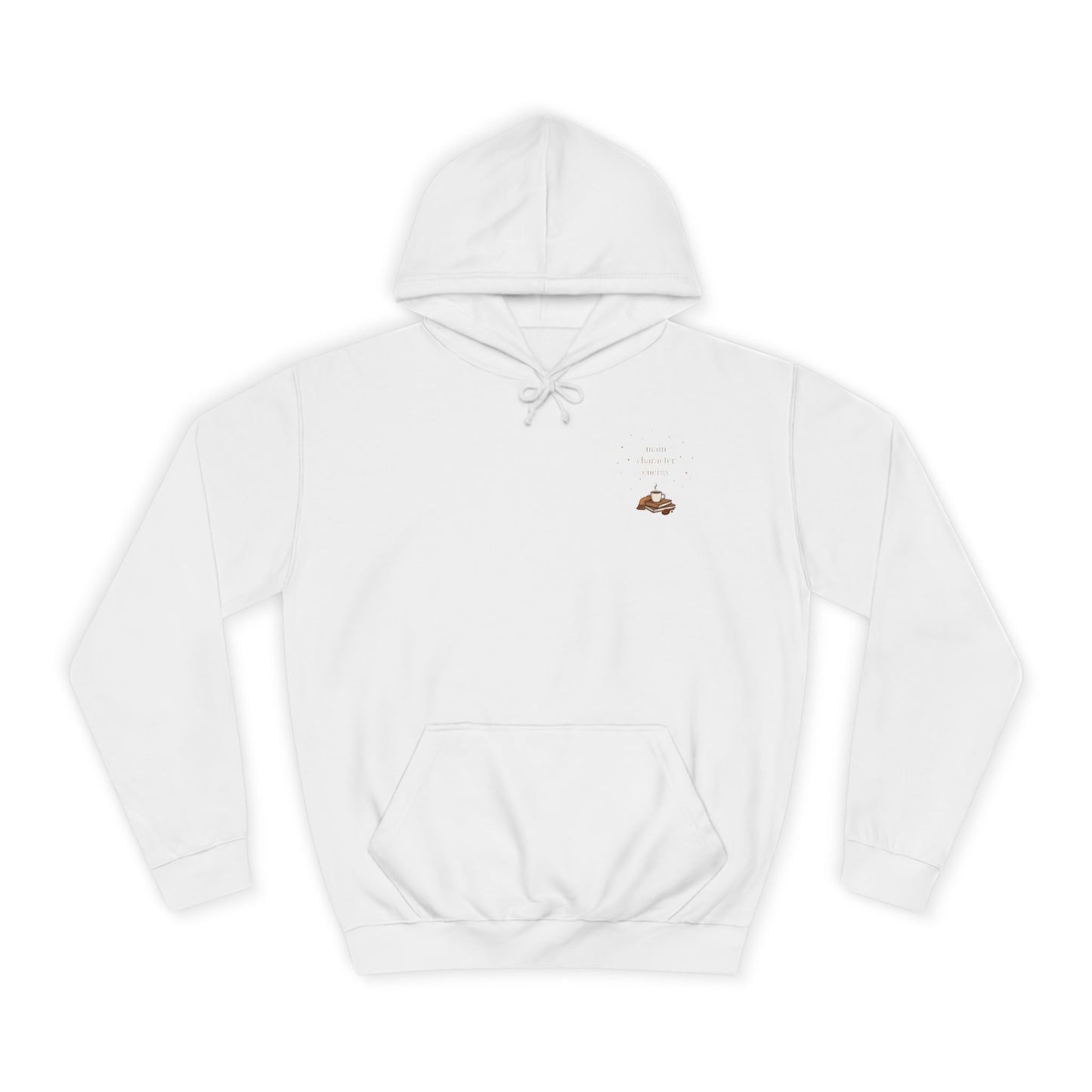 Cosy Campus Hoodie  'Main Character Energy'  Book Lover College Sweatshirt
