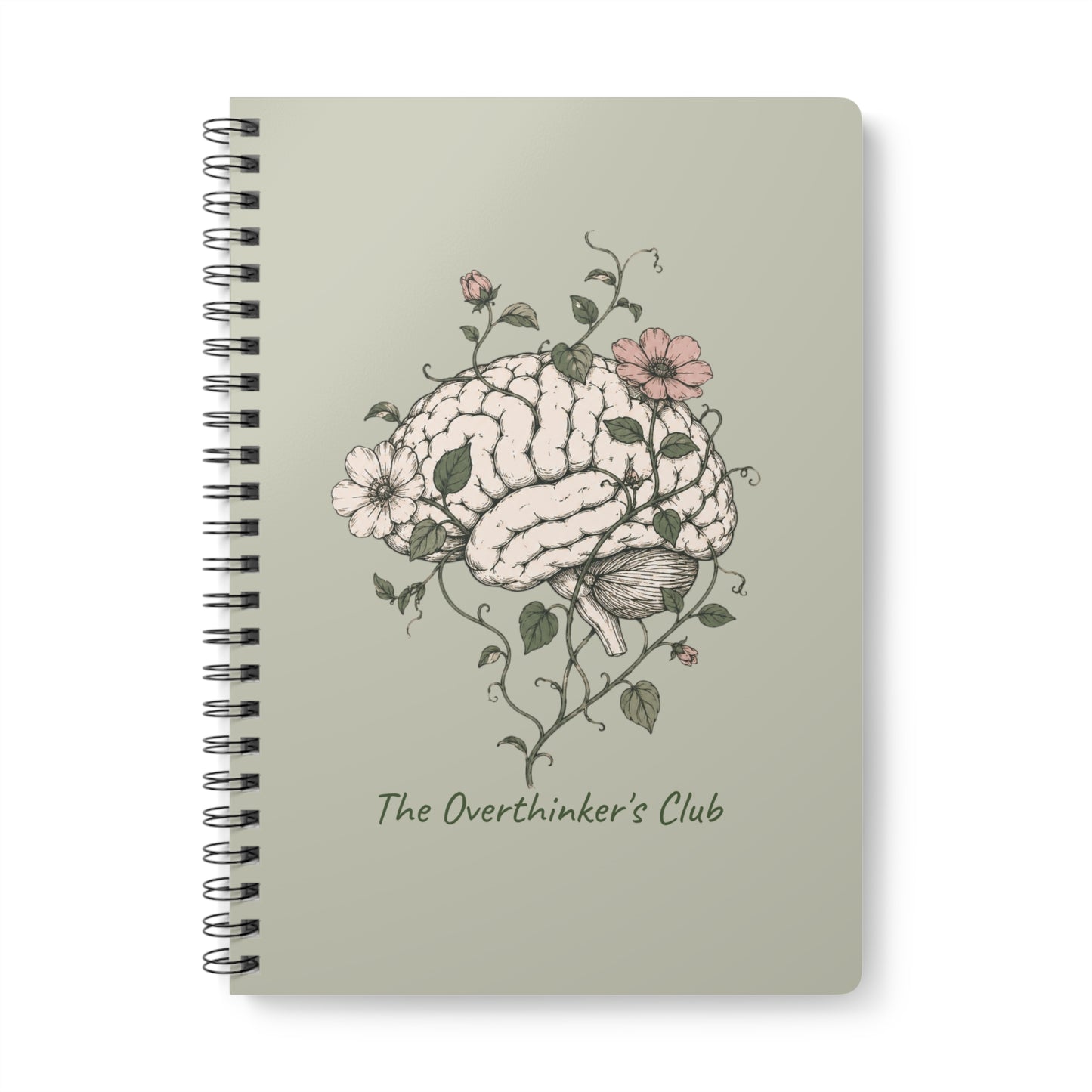 The Overthinker's Club Spiral Notebook - A5 Floral Brain Journal