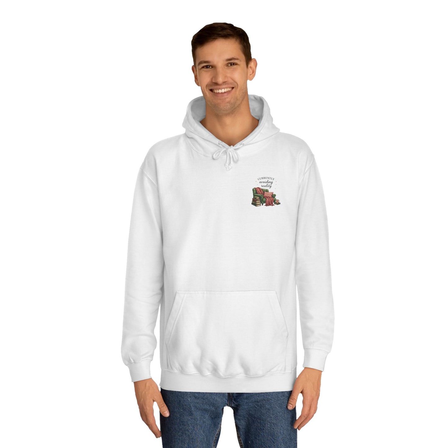 Cosy Reading Hoodie -'Currently Avoiding Reality' Booklover Pullover