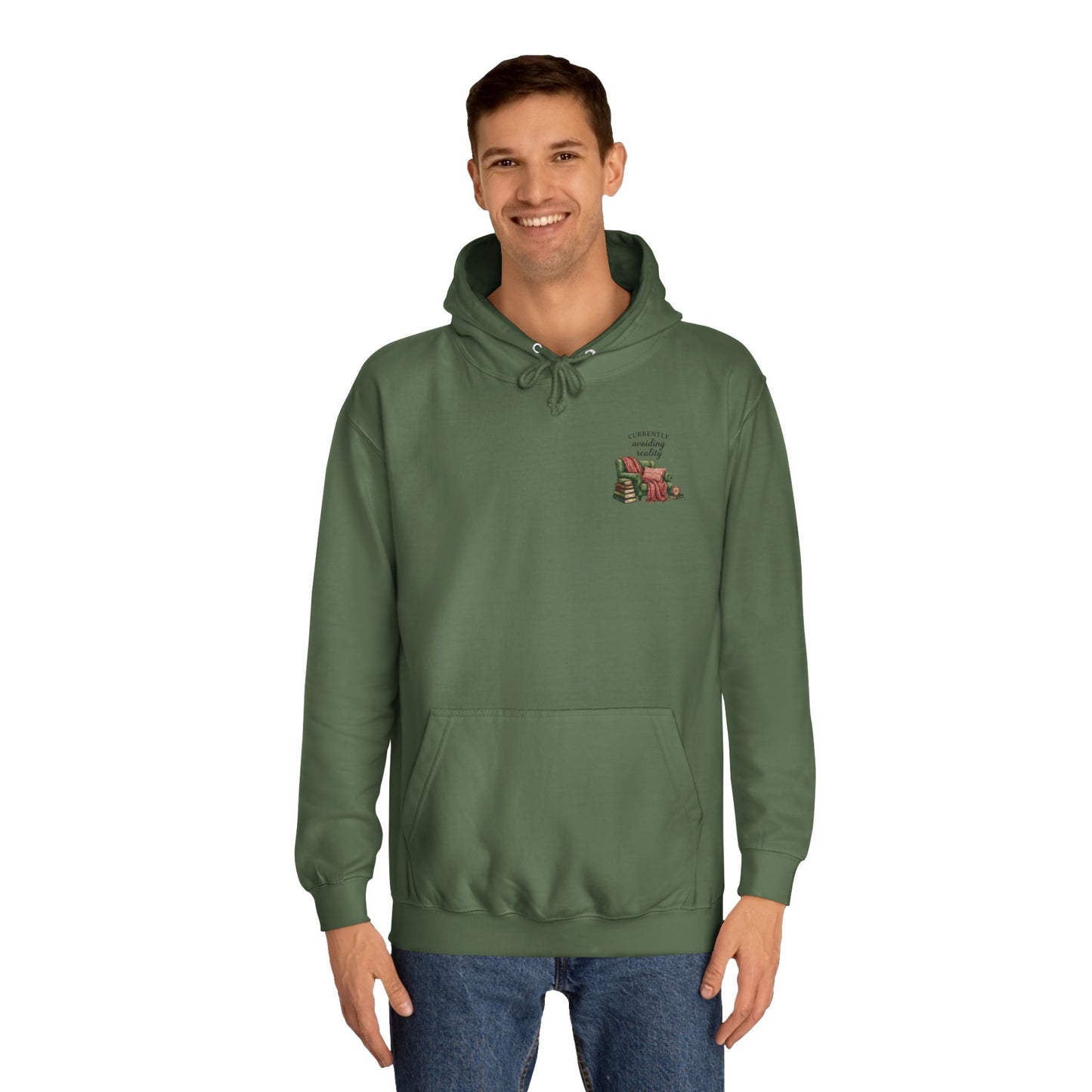 Cosy Reading Hoodie -'Currently Avoiding Reality' Booklover Pullover