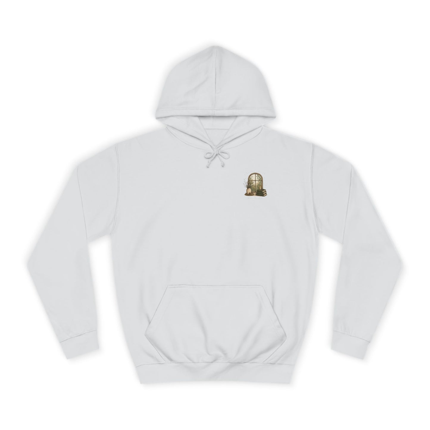 Cosy Window Nook Hoodie  Vintage Books & Tea Graphic