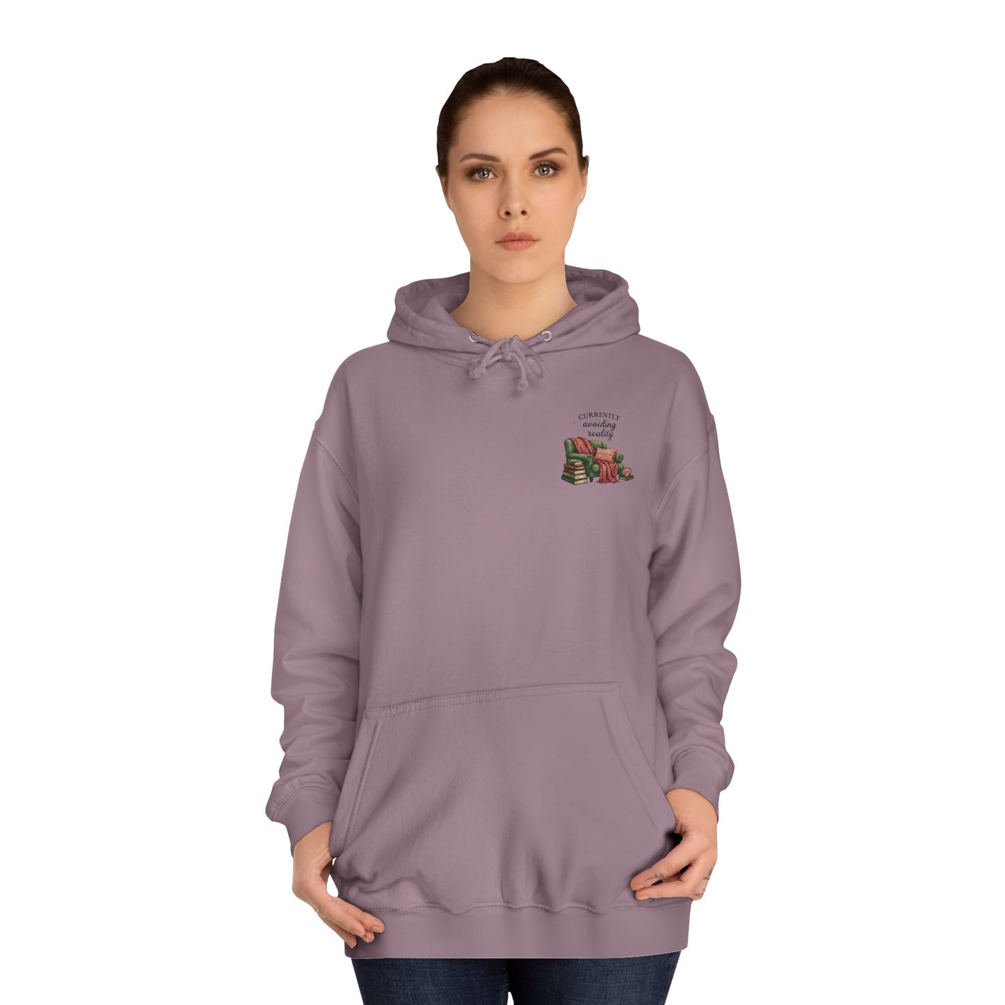Cosy Reading Hoodie -'Currently Avoiding Reality' Booklover Pullover