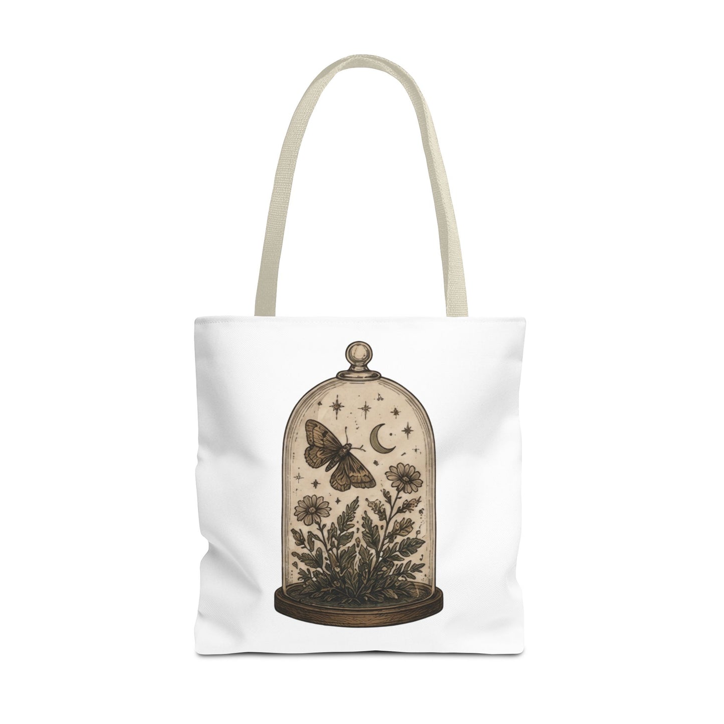 Botanical Dome Tote  Vintage Moth & Moon Floral Print Tote Bag