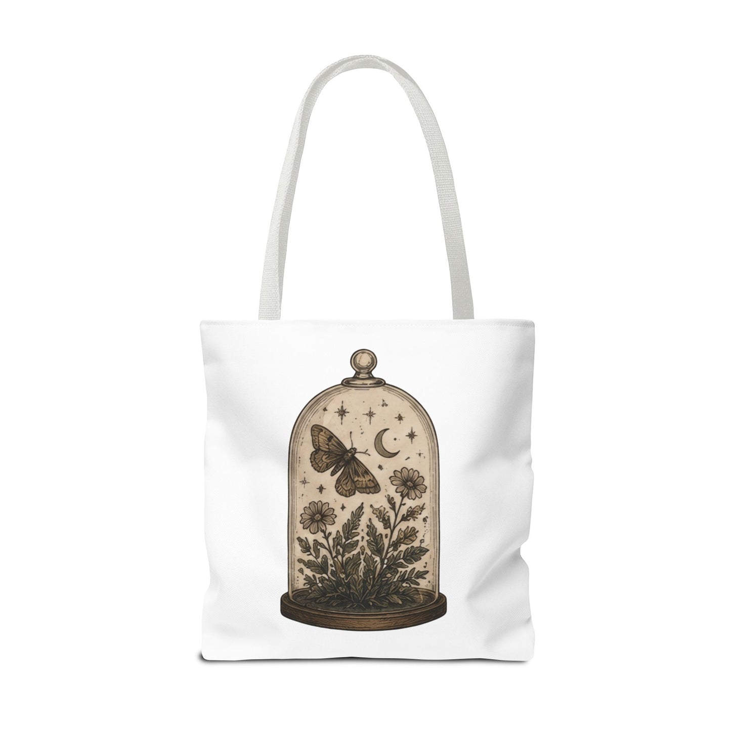 Botanical Dome Tote  Vintage Moth & Moon Floral Print Tote Bag