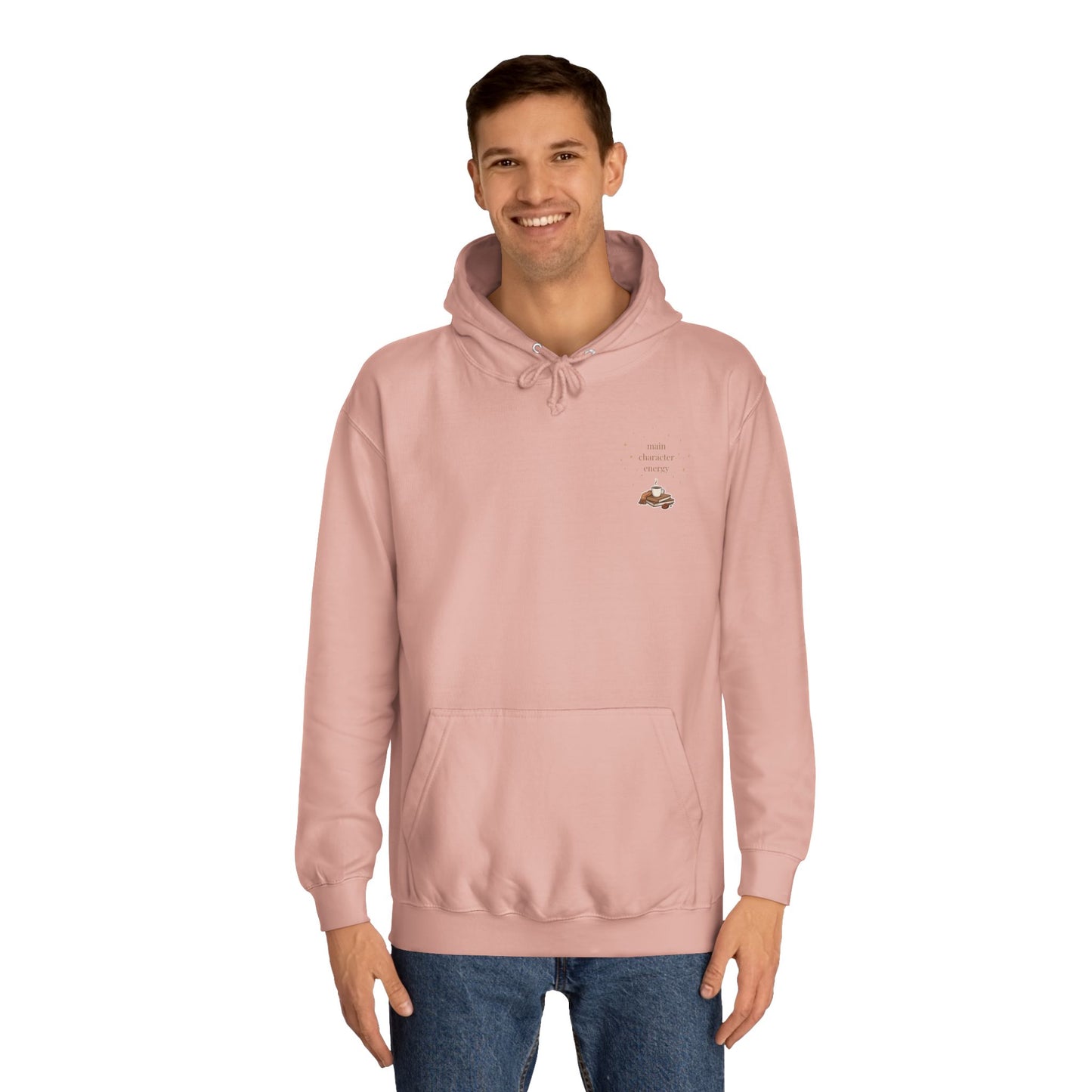 Cosy Campus Hoodie  'Main Character Energy'  Book Lover College Sweatshirt
