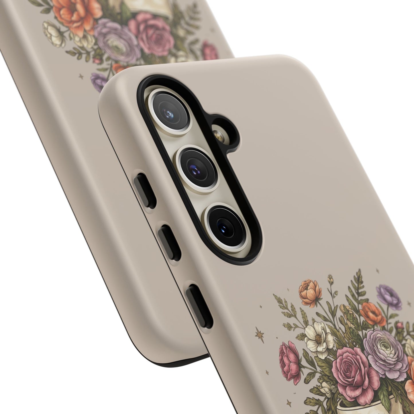 Floral Skull Tough Phone Case  Protective iPhone Case with Vintage Flower Skull Design
