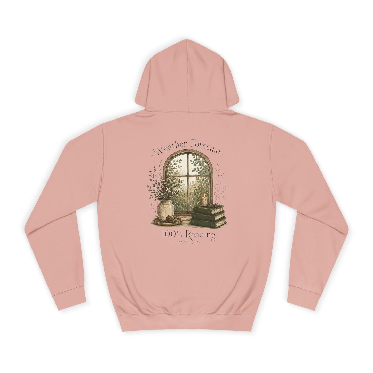 Cosy Window Nook Hoodie  Vintage Books & Tea Graphic