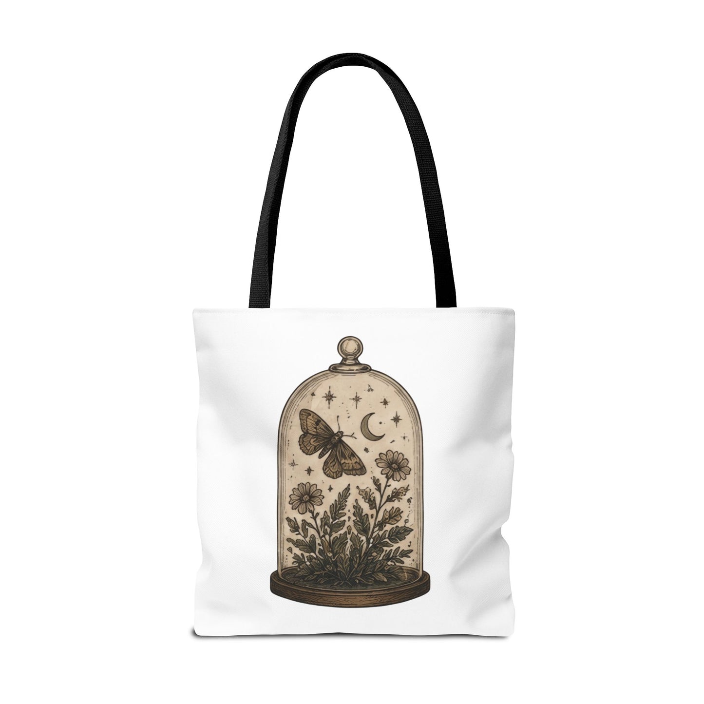 Botanical Dome Tote  Vintage Moth & Moon Floral Print Tote Bag