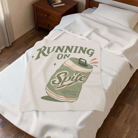 Running on Spite Velveteen Plush Blanket