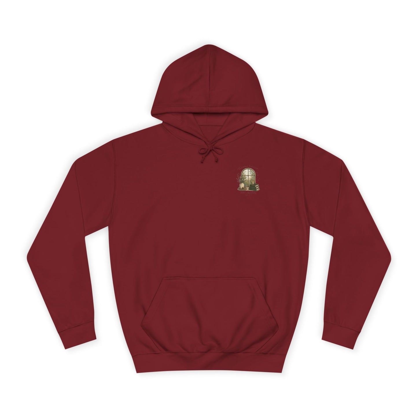 Cosy Window Nook Hoodie  Vintage Books & Tea Graphic