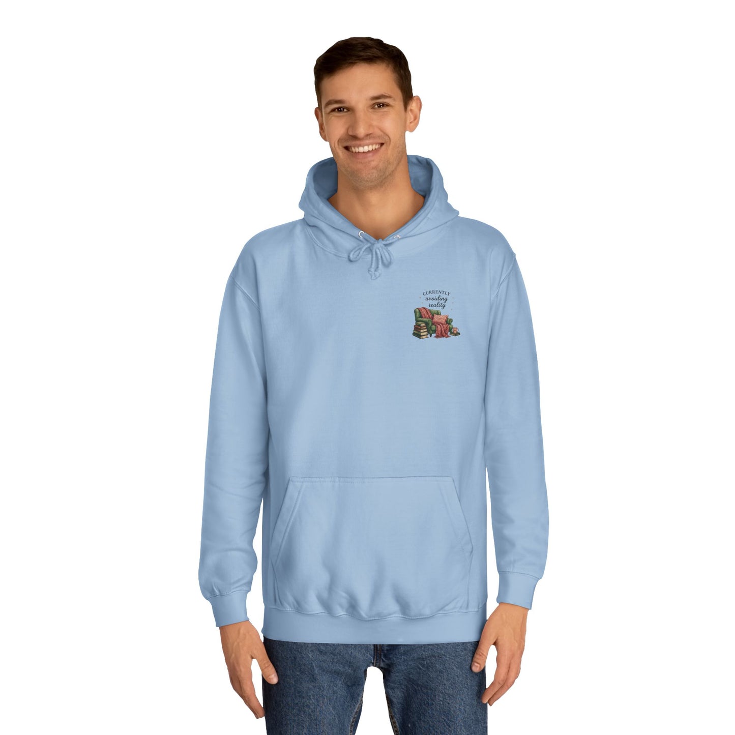 Cosy Reading Hoodie -'Currently Avoiding Reality' Booklover Pullover