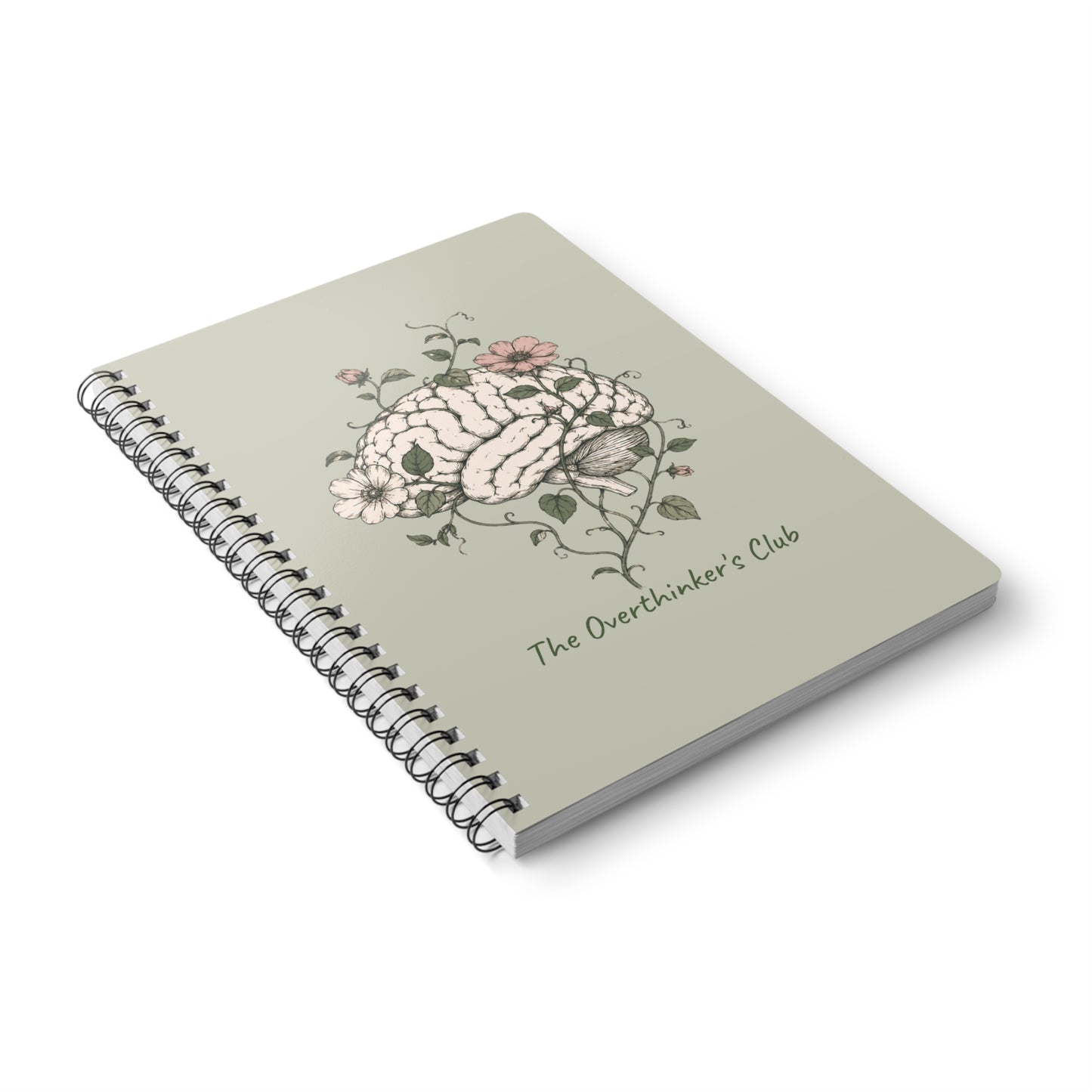 The Overthinker's Club Spiral Notebook - A5 Floral Brain Journal