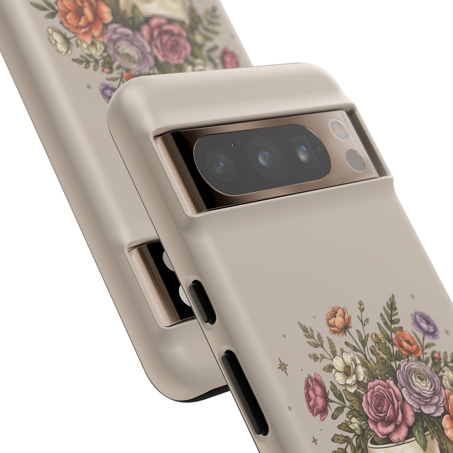 Floral Skull Tough Phone Case  Protective iPhone Case with Vintage Flower Skull Design