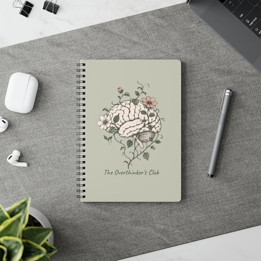 The Overthinker's Club Spiral Notebook - A5 Floral Brain Journal