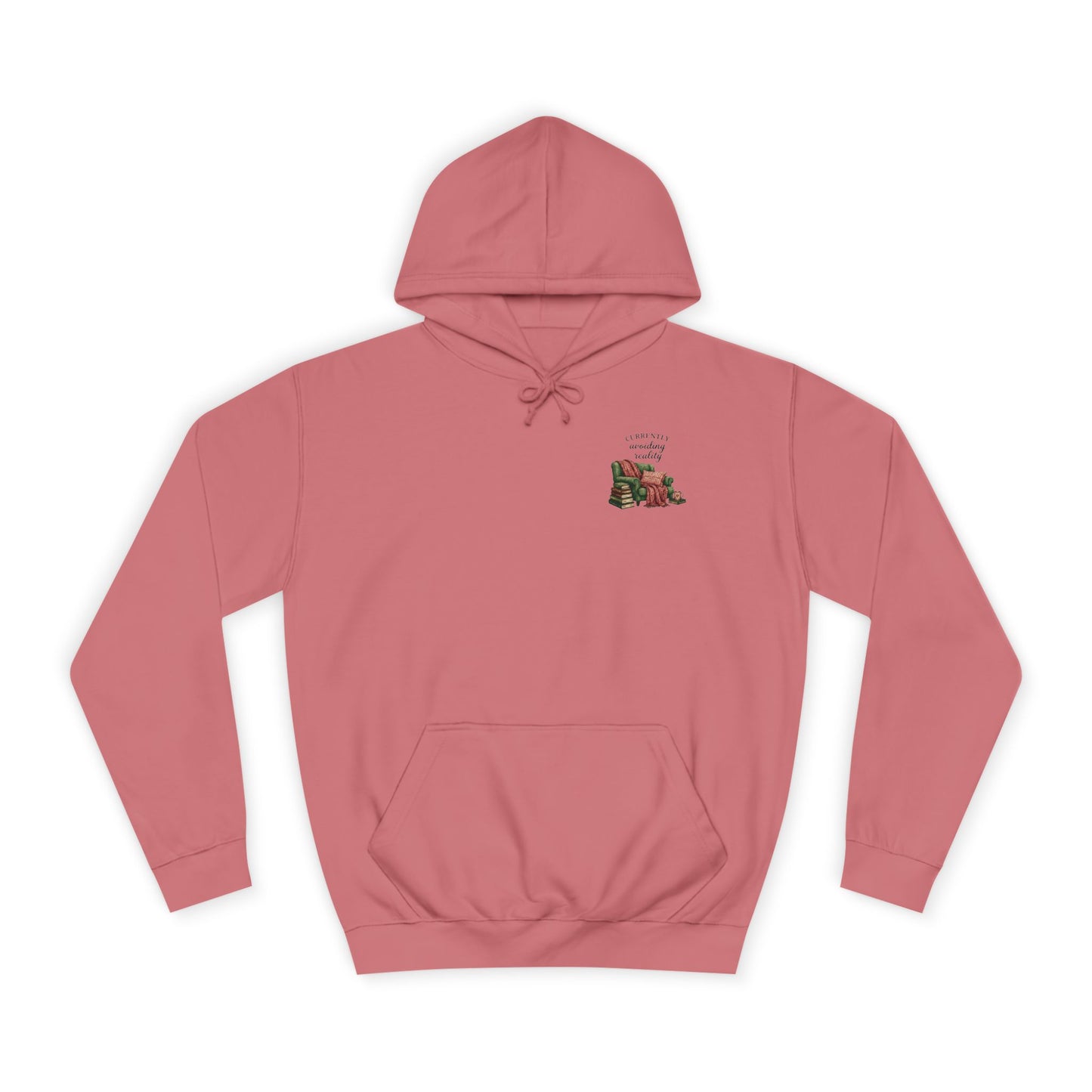 Cosy Reading Hoodie -'Currently Avoiding Reality' Booklover Pullover
