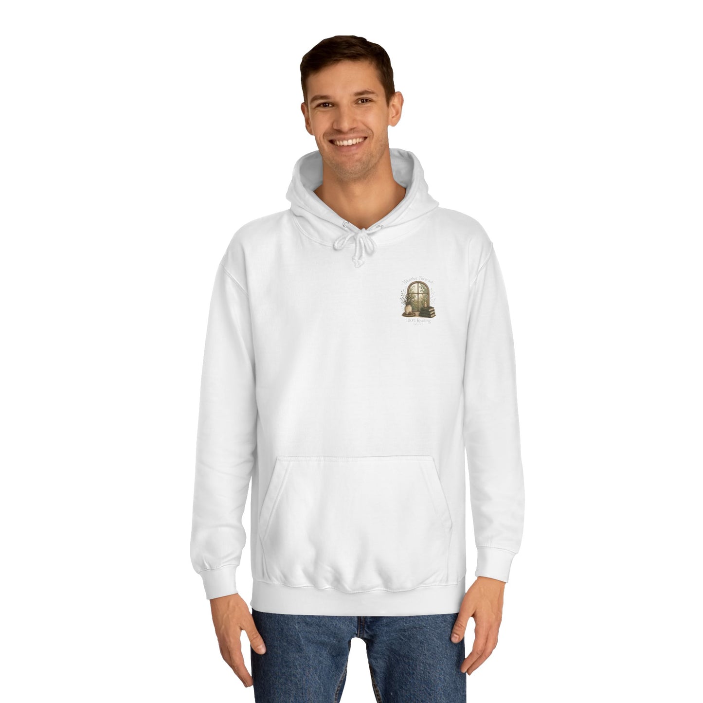 Cosy Window Nook Hoodie  Vintage Books & Tea Graphic