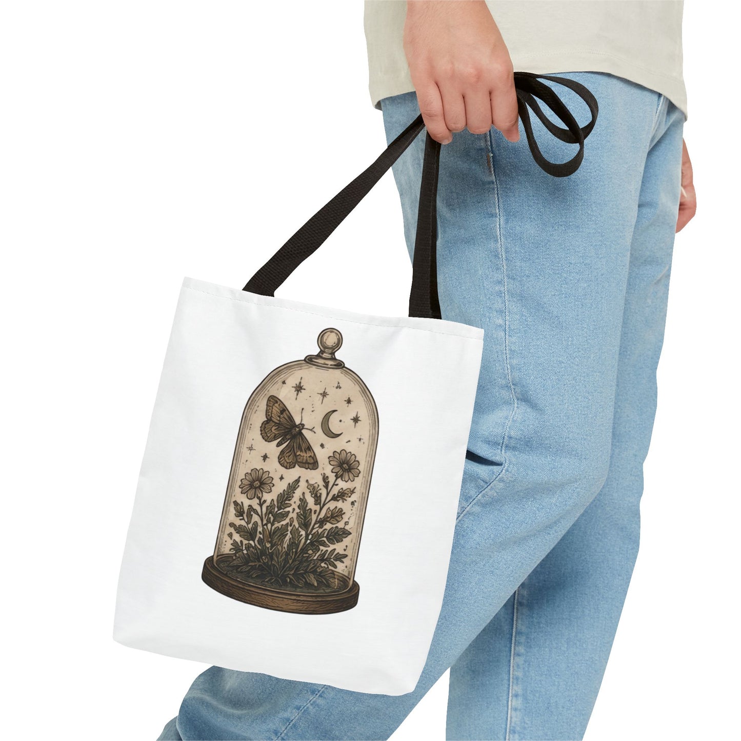 Botanical Dome Tote  Vintage Moth & Moon Floral Print Tote Bag