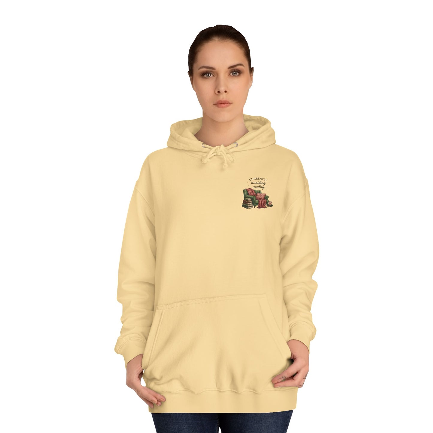 Cosy Reading Hoodie -'Currently Avoiding Reality' Booklover Pullover