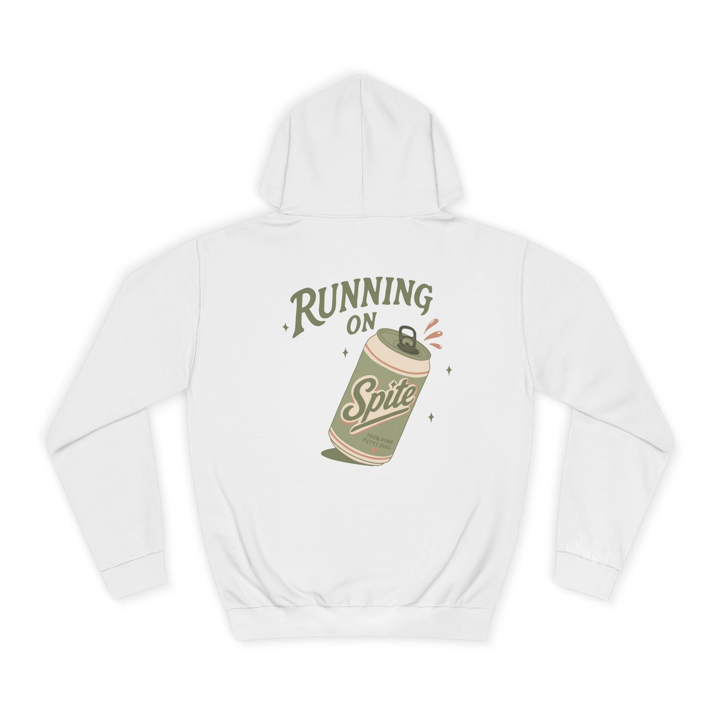 'Running on Spite' - Retro Soda Can Graphic College Hoodie