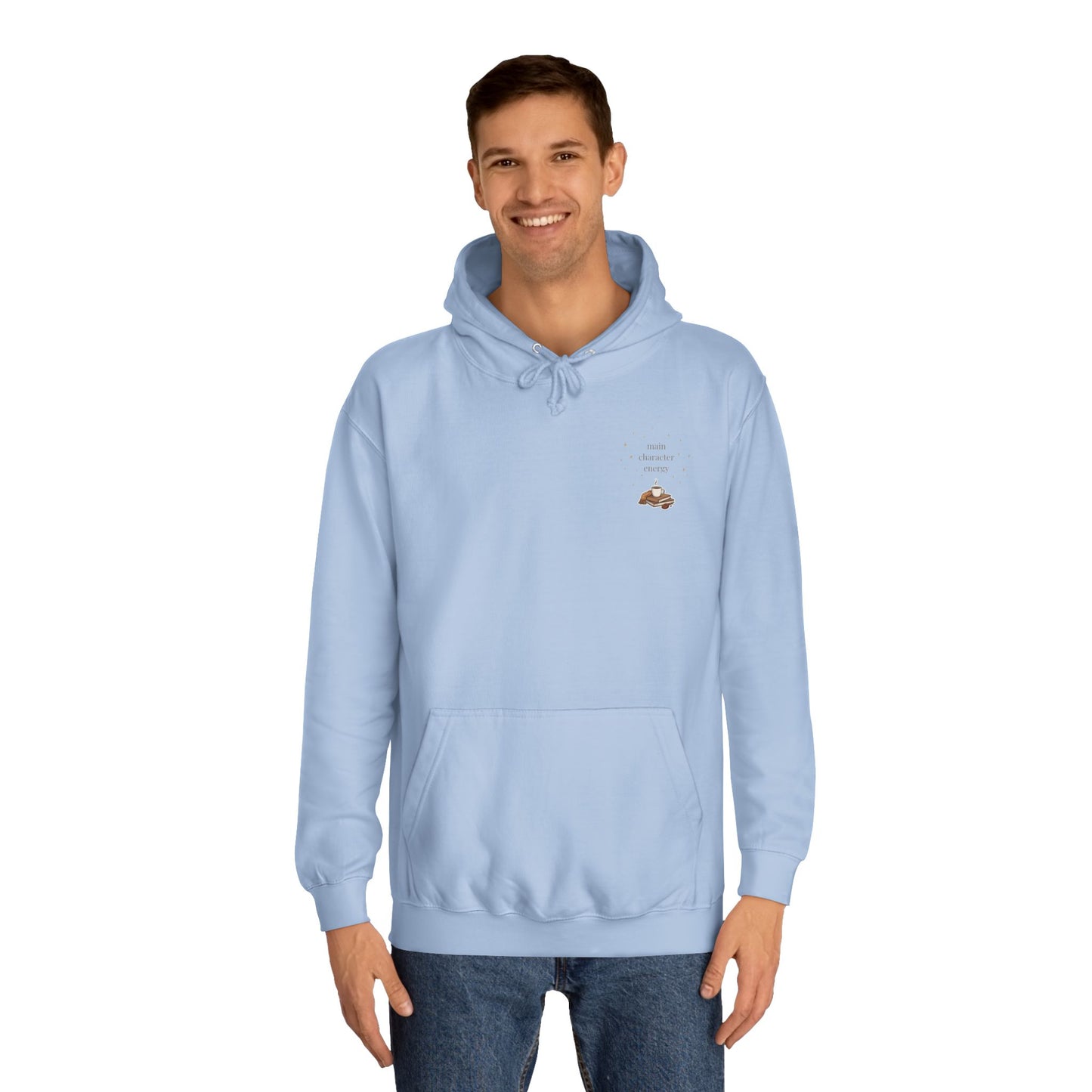 Cosy Campus Hoodie  'Main Character Energy'  Book Lover College Sweatshirt