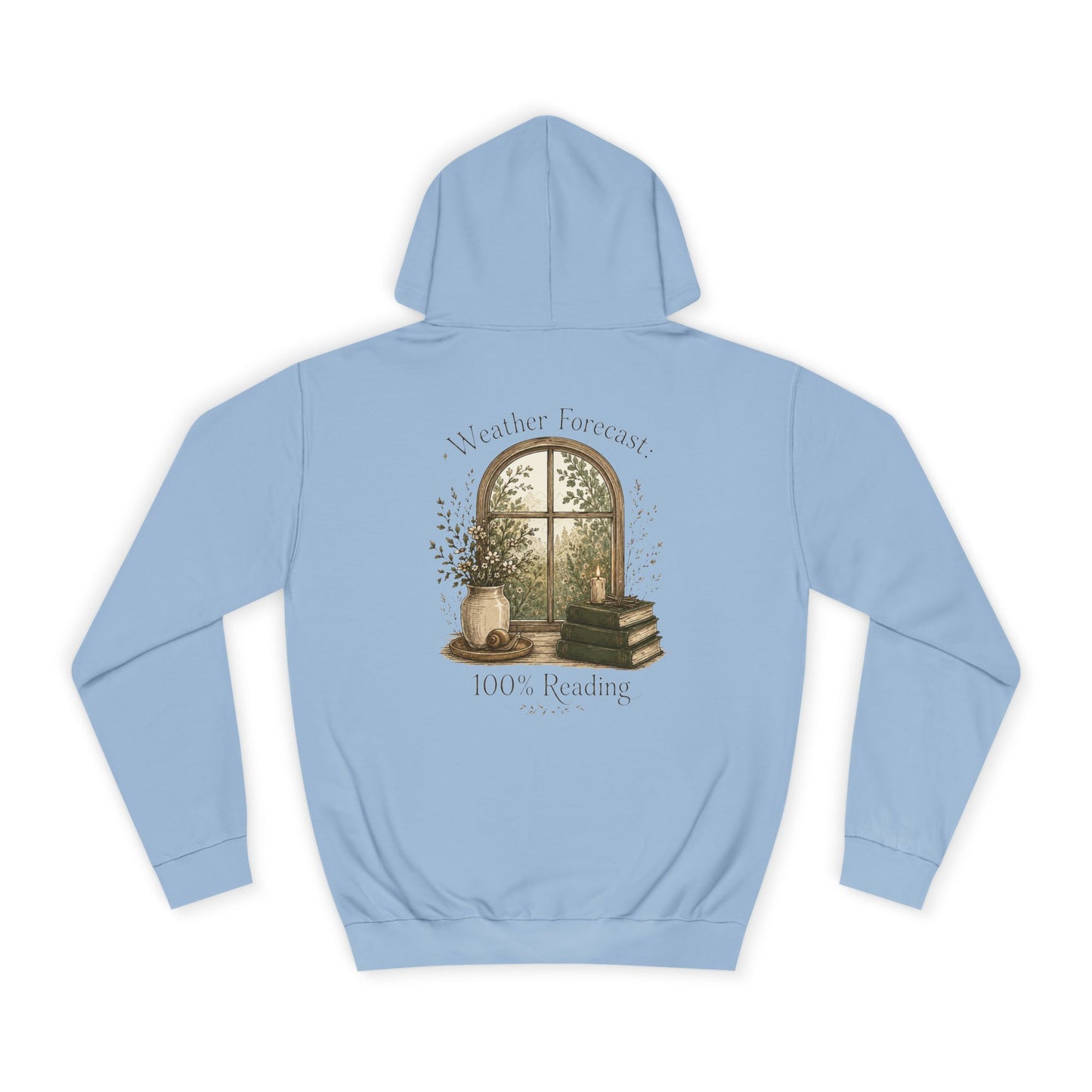 Cosy Window Nook Hoodie  Vintage Books & Tea Graphic