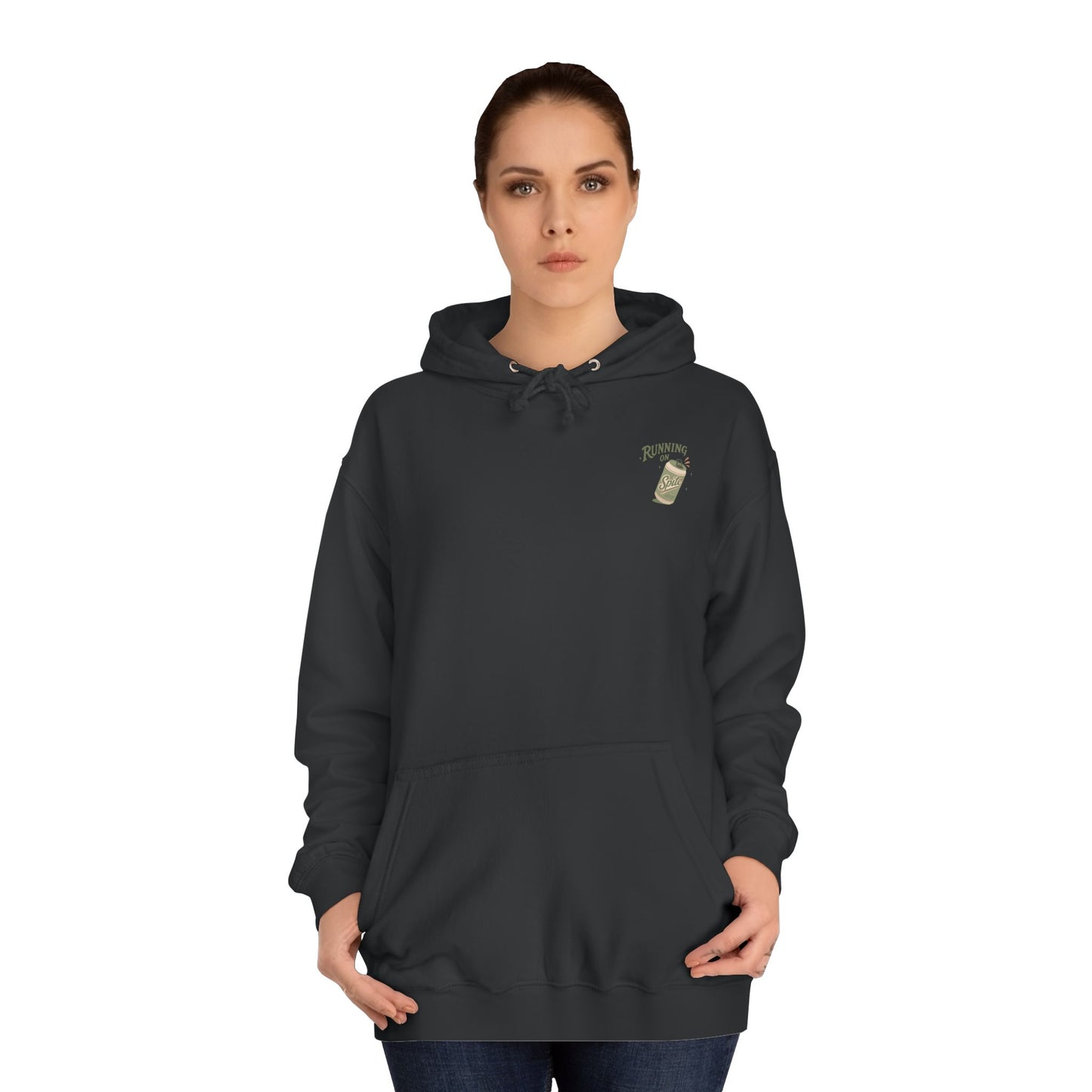 'Running on Spite' - Retro Soda Can Graphic College Hoodie
