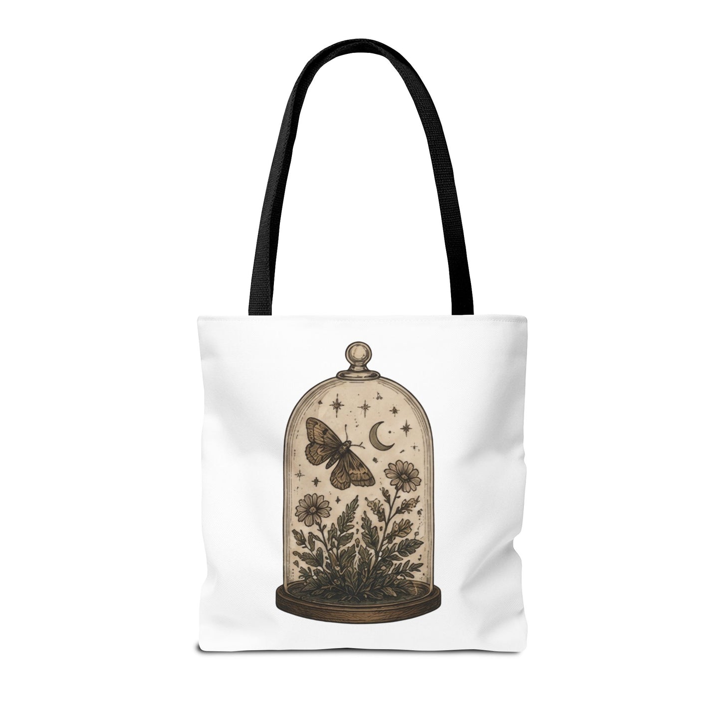 Botanical Dome Tote  Vintage Moth & Moon Floral Print Tote Bag
