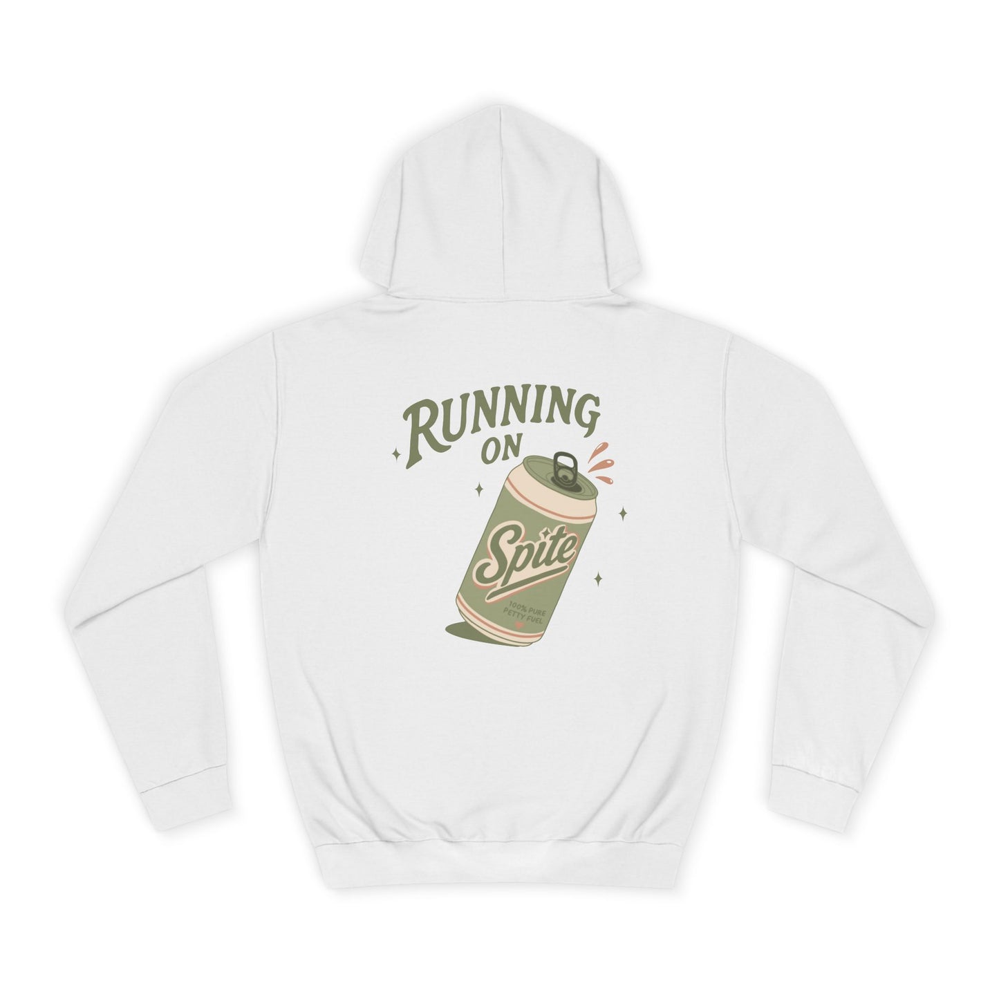 'Running on Spite' - Retro Soda Can Graphic College Hoodie