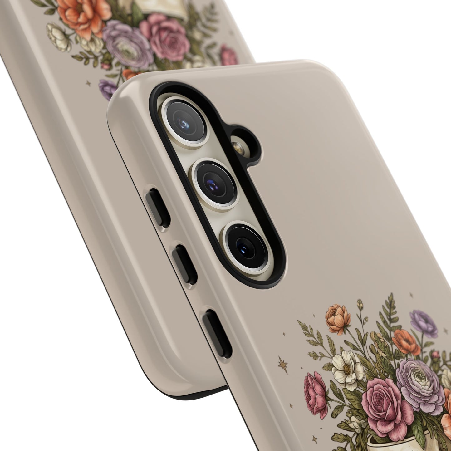 Floral Skull Tough Phone Case  Protective iPhone Case with Vintage Flower Skull Design