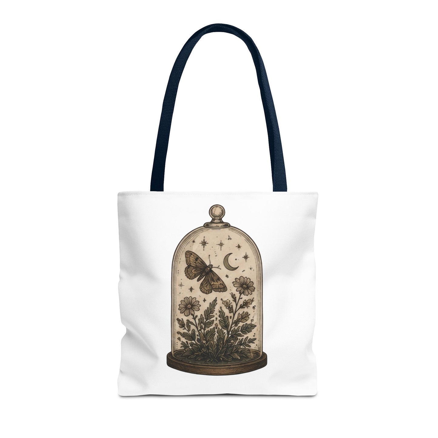 Botanical Dome Tote  Vintage Moth & Moon Floral Print Tote Bag