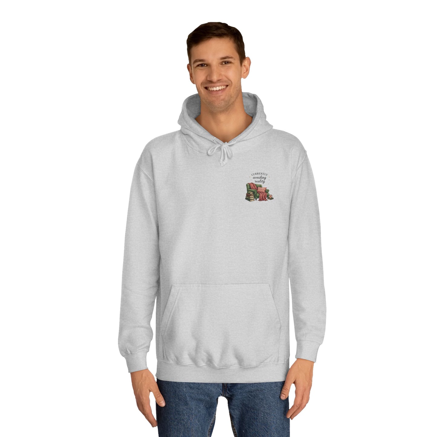 Cosy Reading Hoodie -'Currently Avoiding Reality' Booklover Pullover