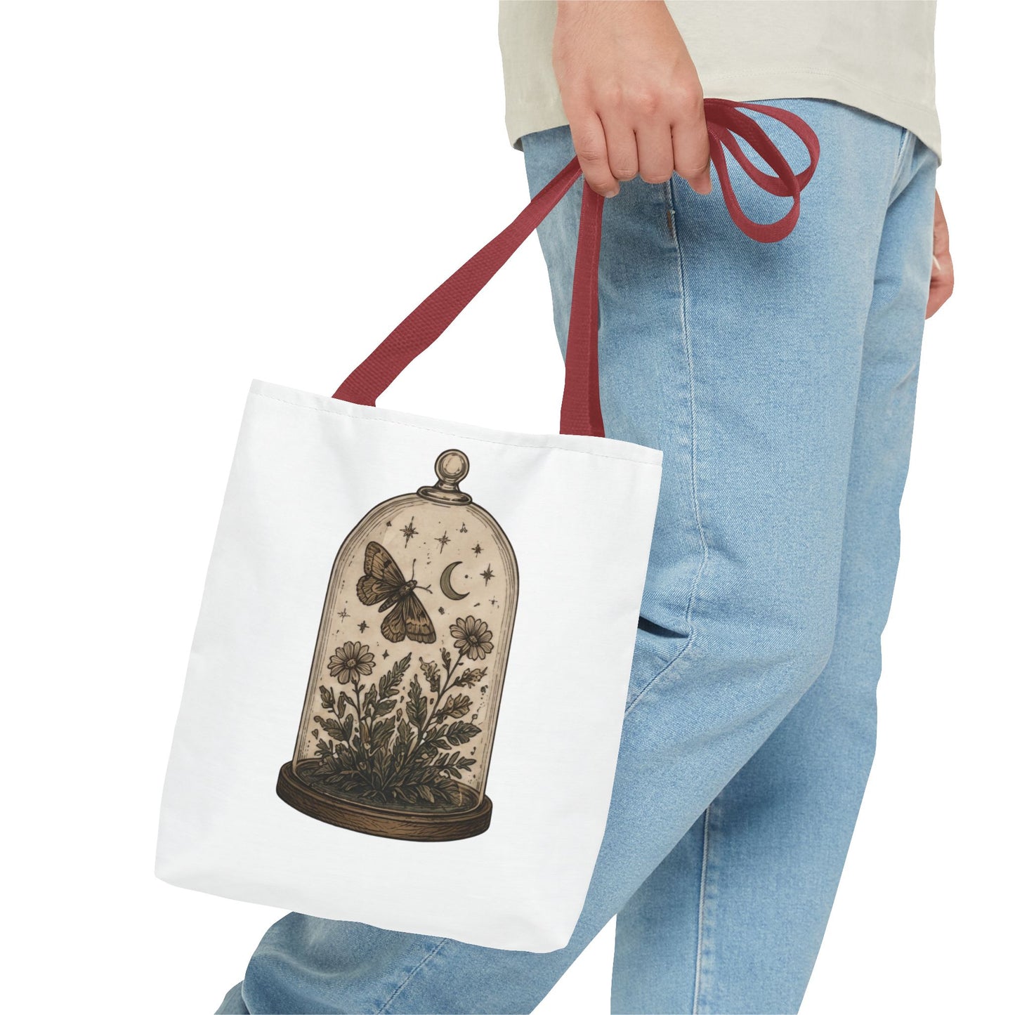 Botanical Dome Tote  Vintage Moth & Moon Floral Print Tote Bag