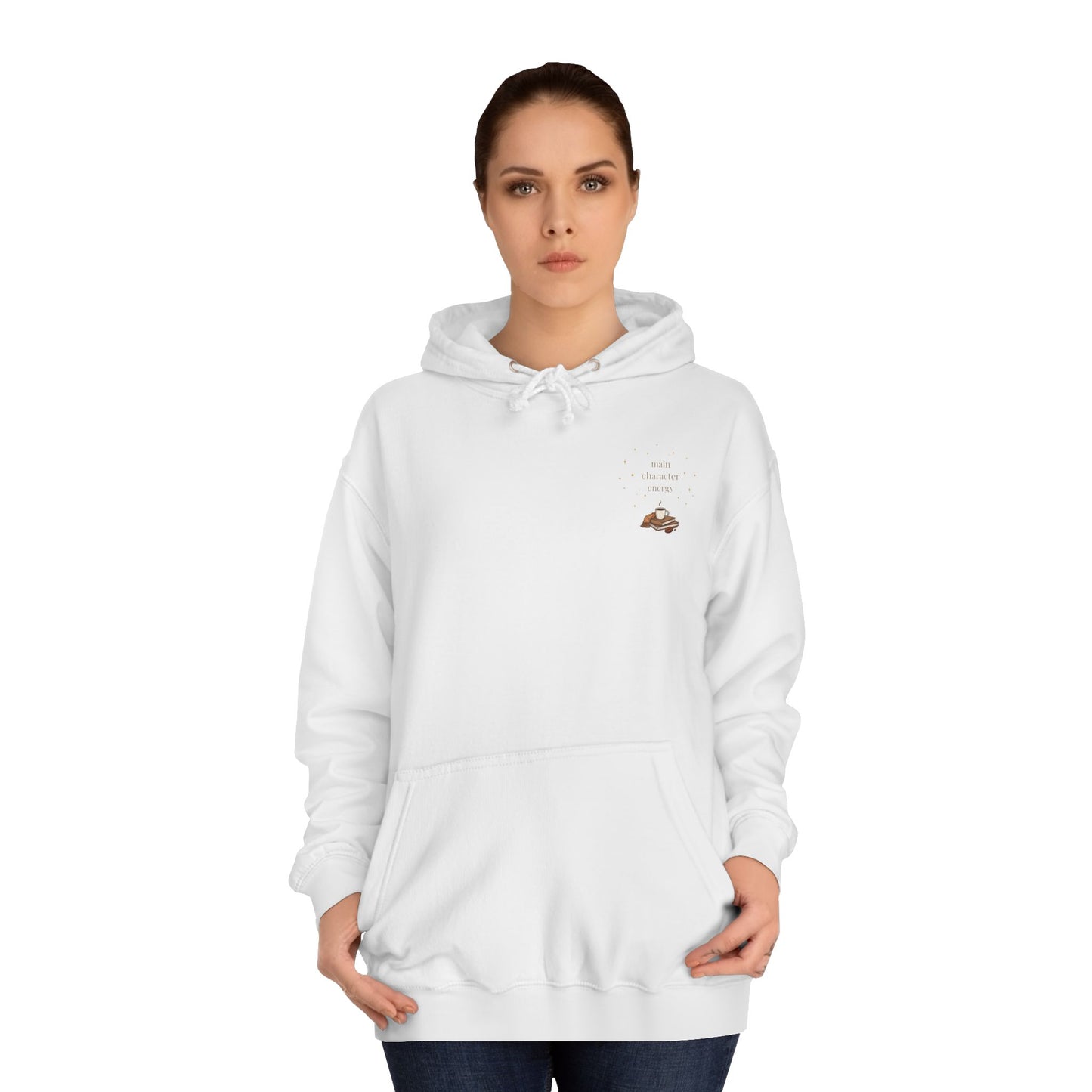 Cosy Campus Hoodie  'Main Character Energy'  Book Lover College Sweatshirt