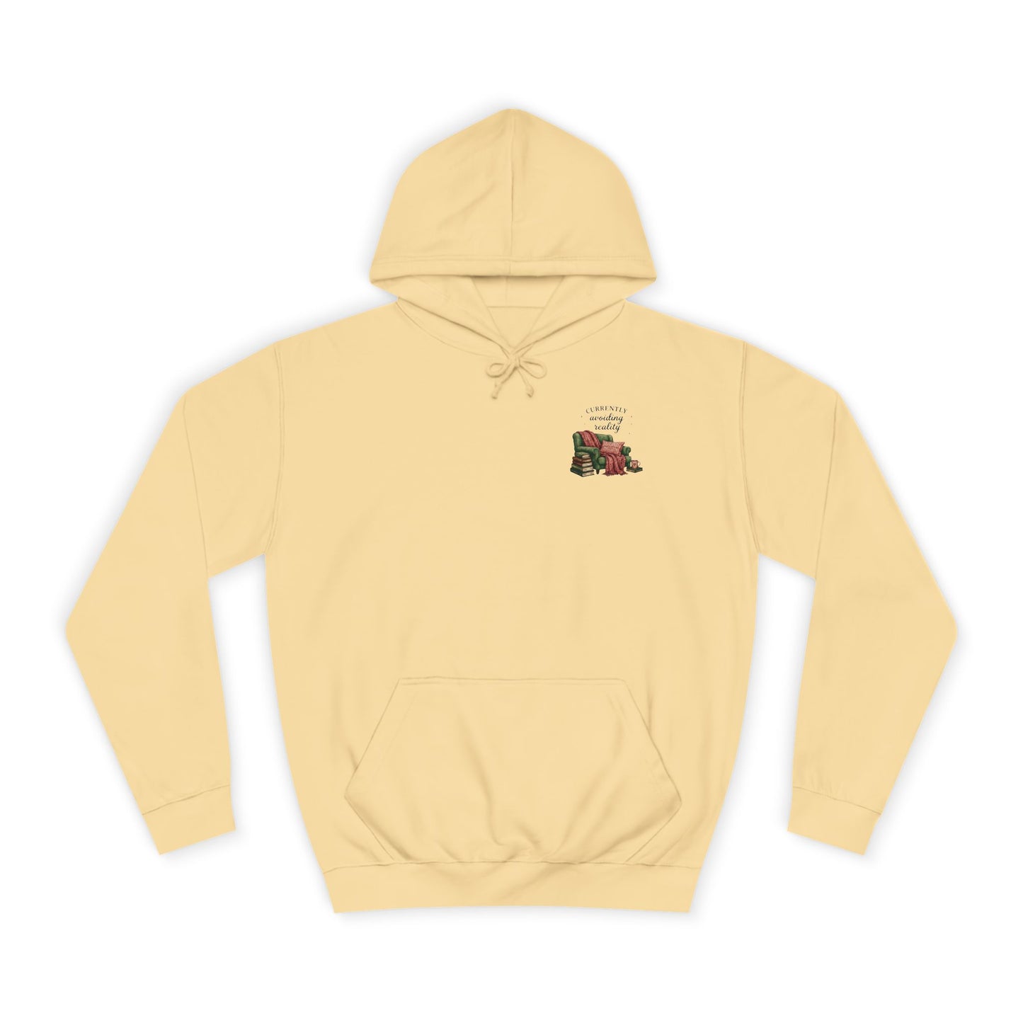 Cosy Reading Hoodie -'Currently Avoiding Reality' Booklover Pullover