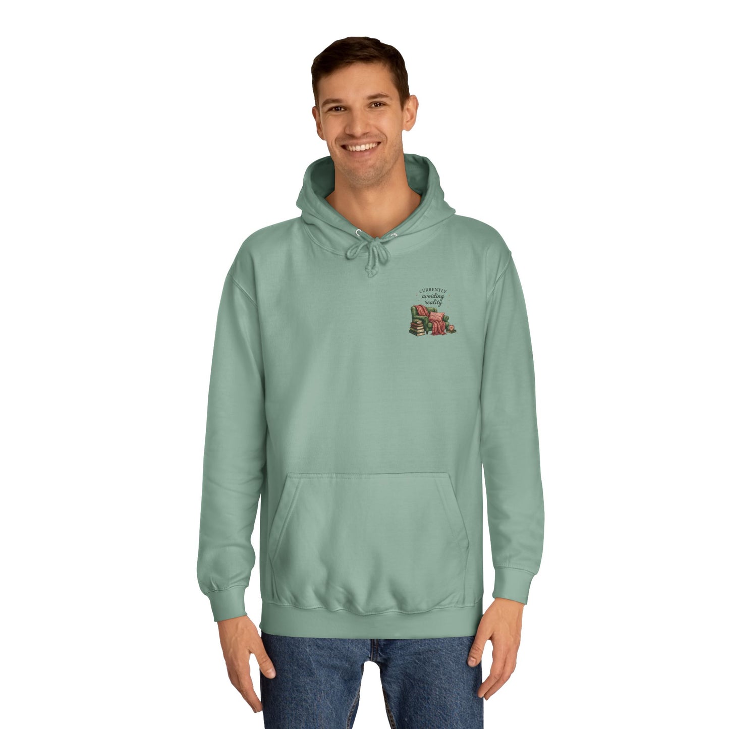 Cosy Reading Hoodie -'Currently Avoiding Reality' Booklover Pullover