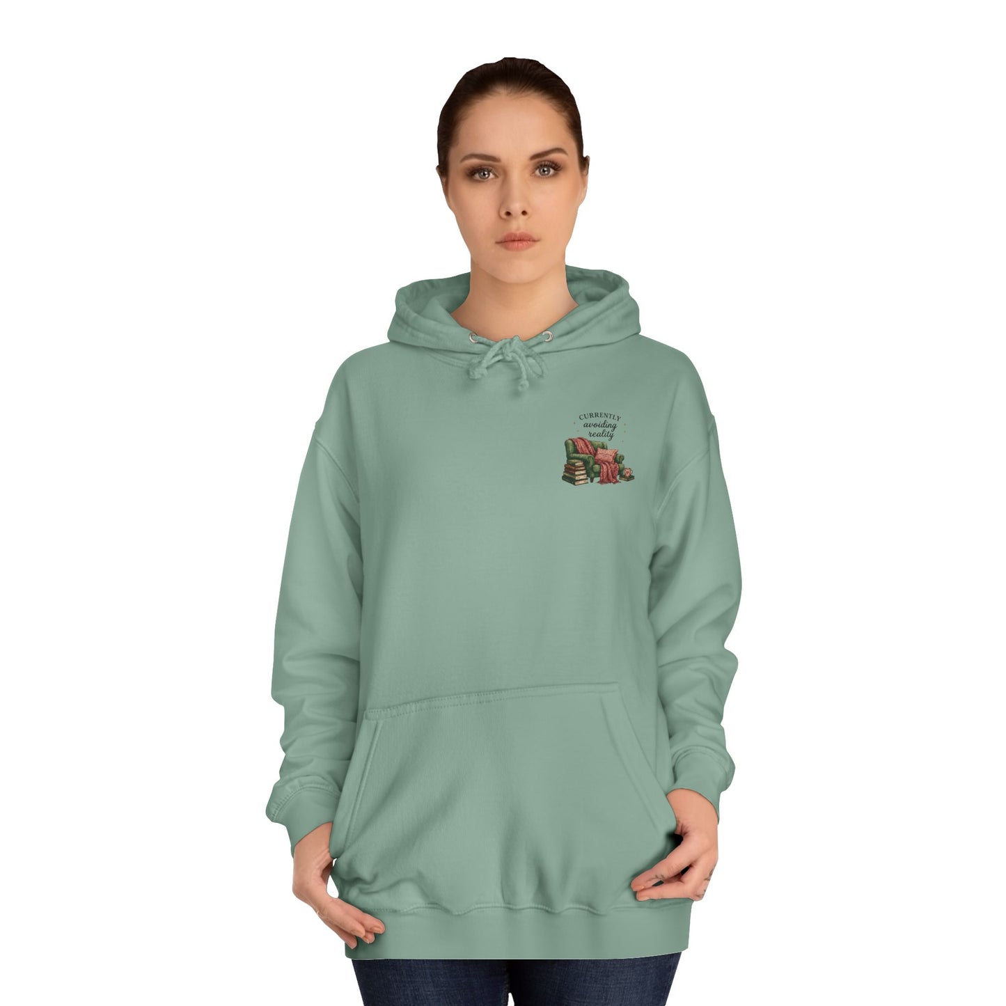 Cosy Reading Hoodie -'Currently Avoiding Reality' Booklover Pullover