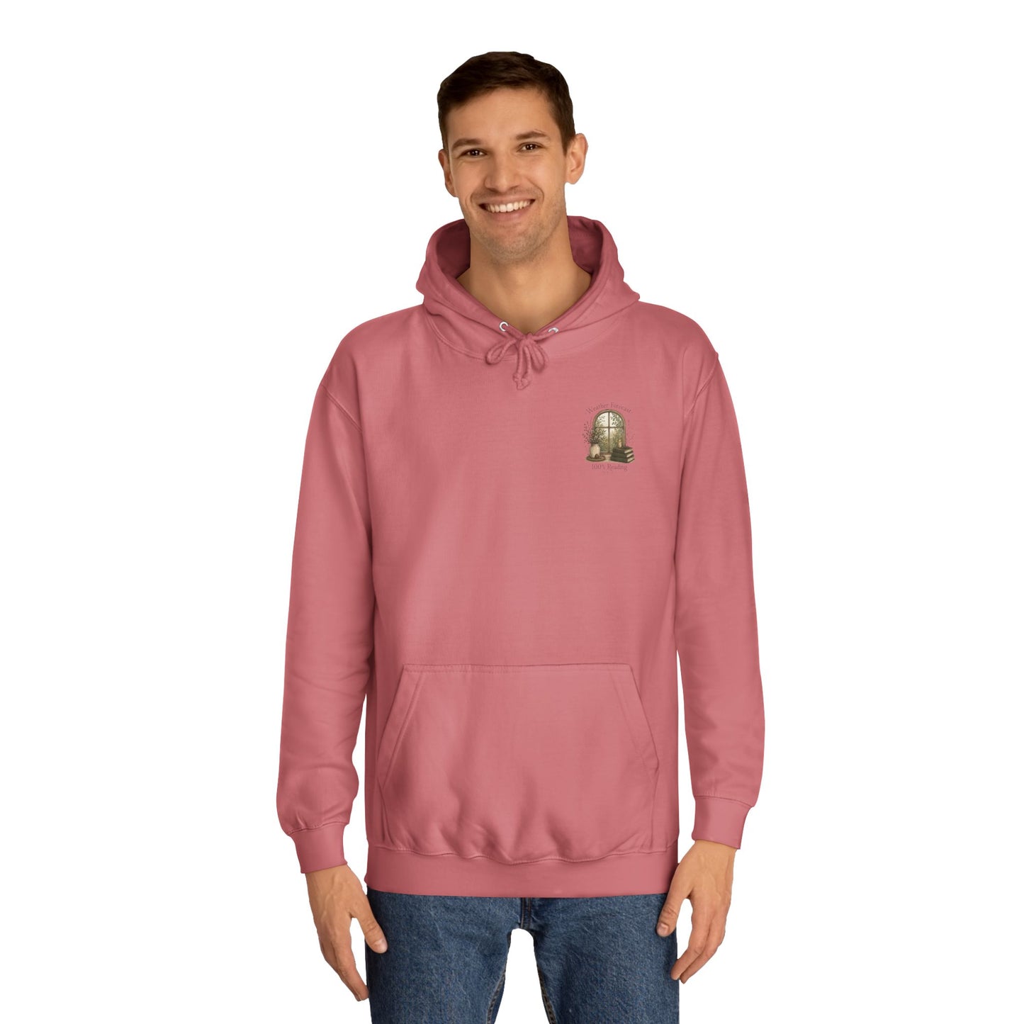 Cosy Window Nook Hoodie  Vintage Books & Tea Graphic