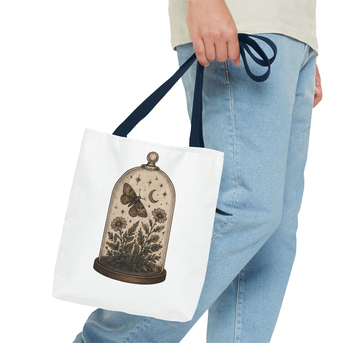 Botanical Dome Tote  Vintage Moth & Moon Floral Print Tote Bag