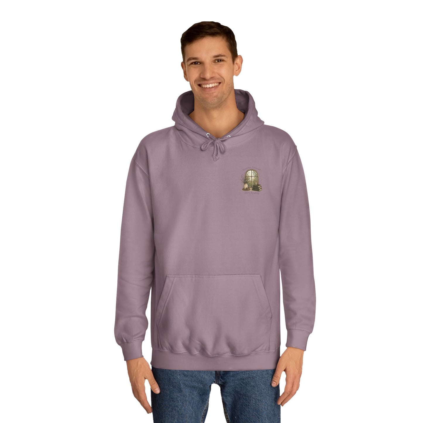Cosy Window Nook Hoodie  Vintage Books & Tea Graphic