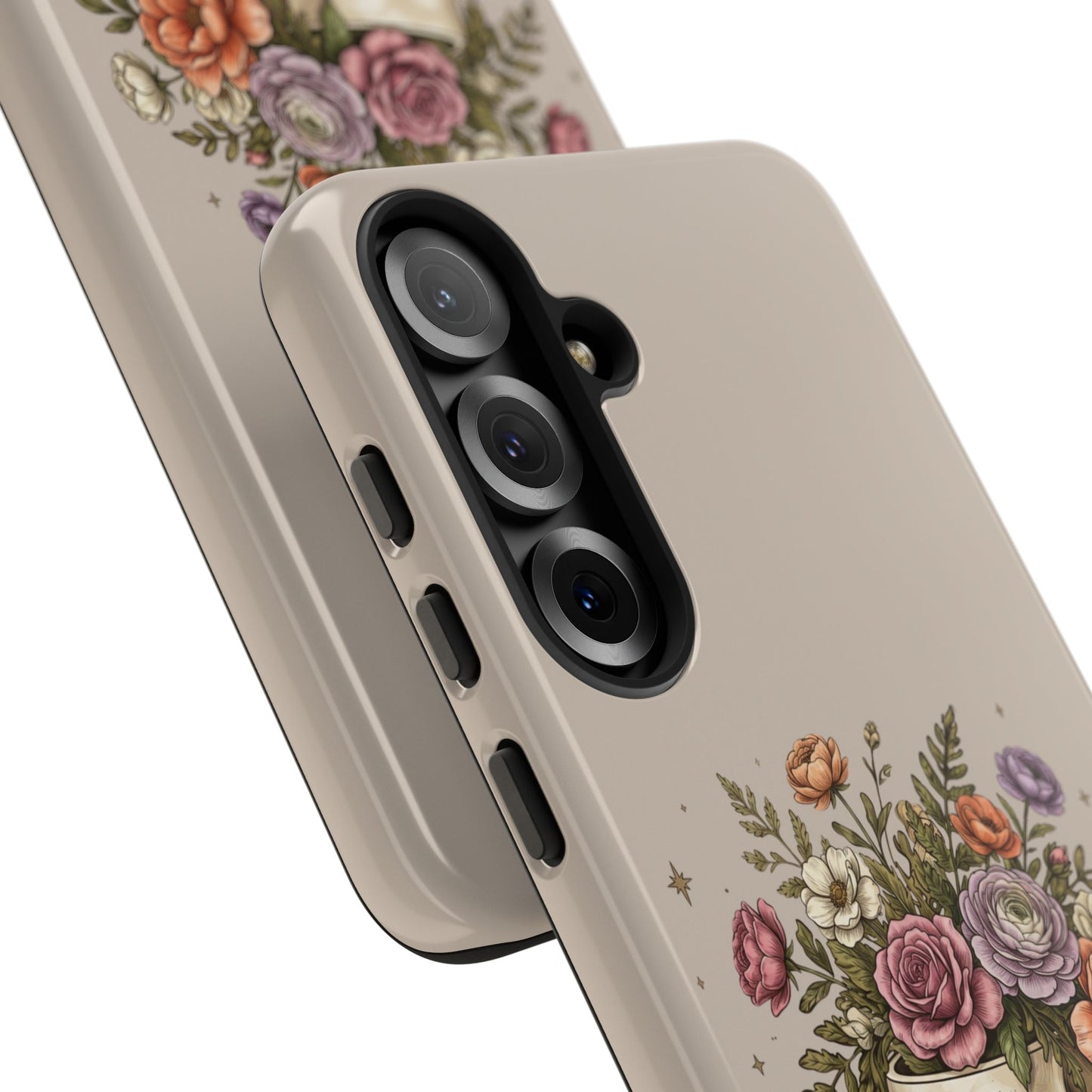 Floral Skull Tough Phone Case  Protective iPhone Case with Vintage Flower Skull Design