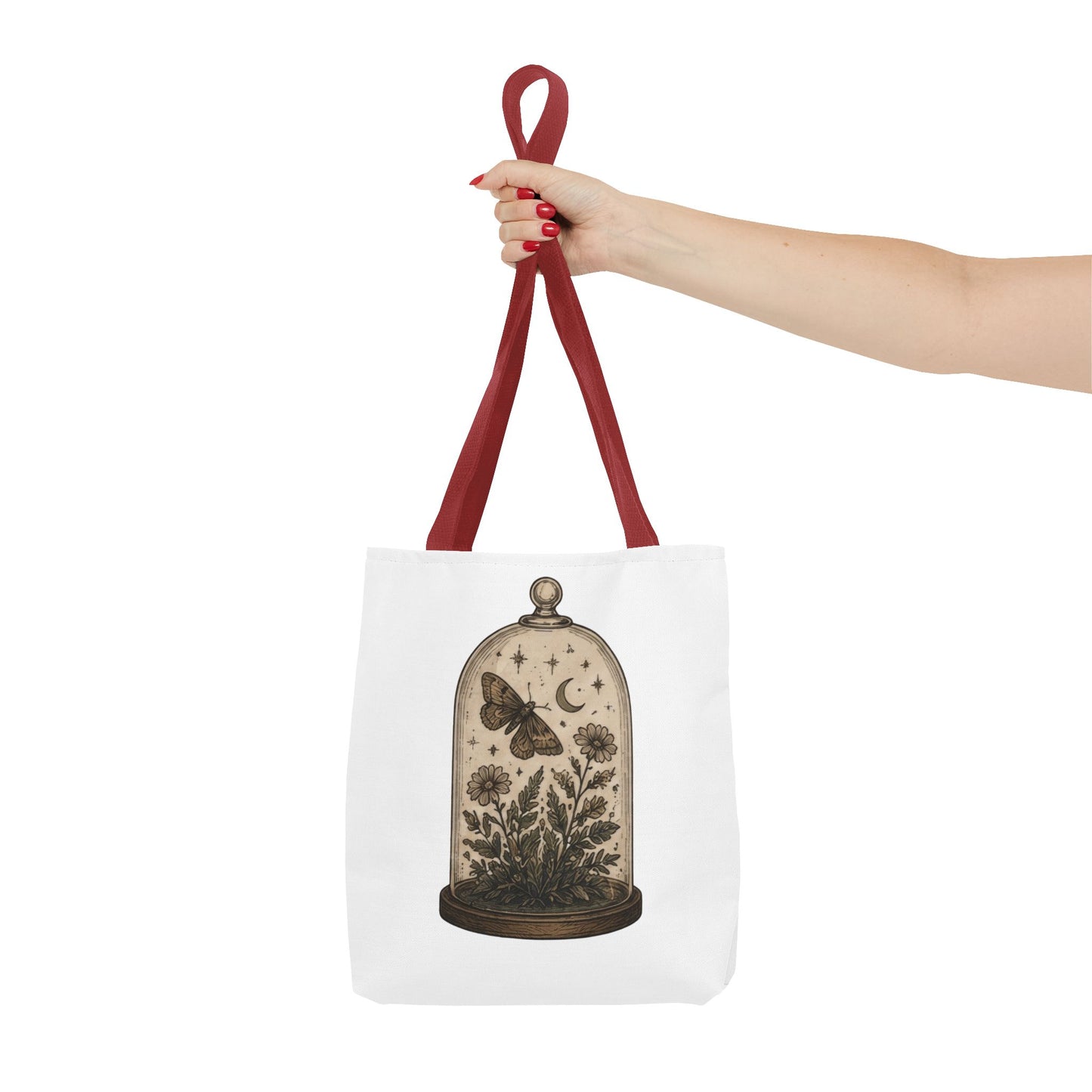 Botanical Dome Tote  Vintage Moth & Moon Floral Print Tote Bag