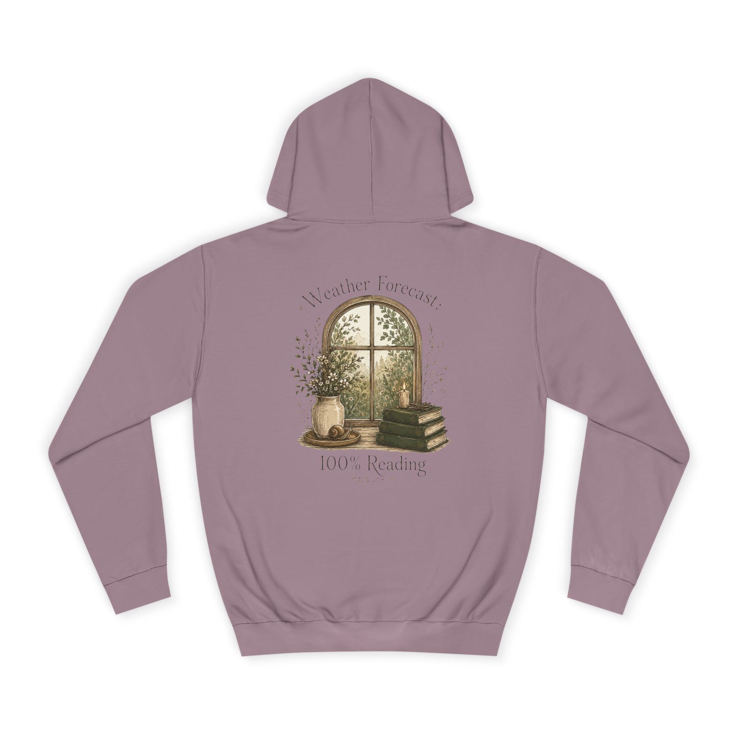 Cosy Window Nook Hoodie  Vintage Books & Tea Graphic